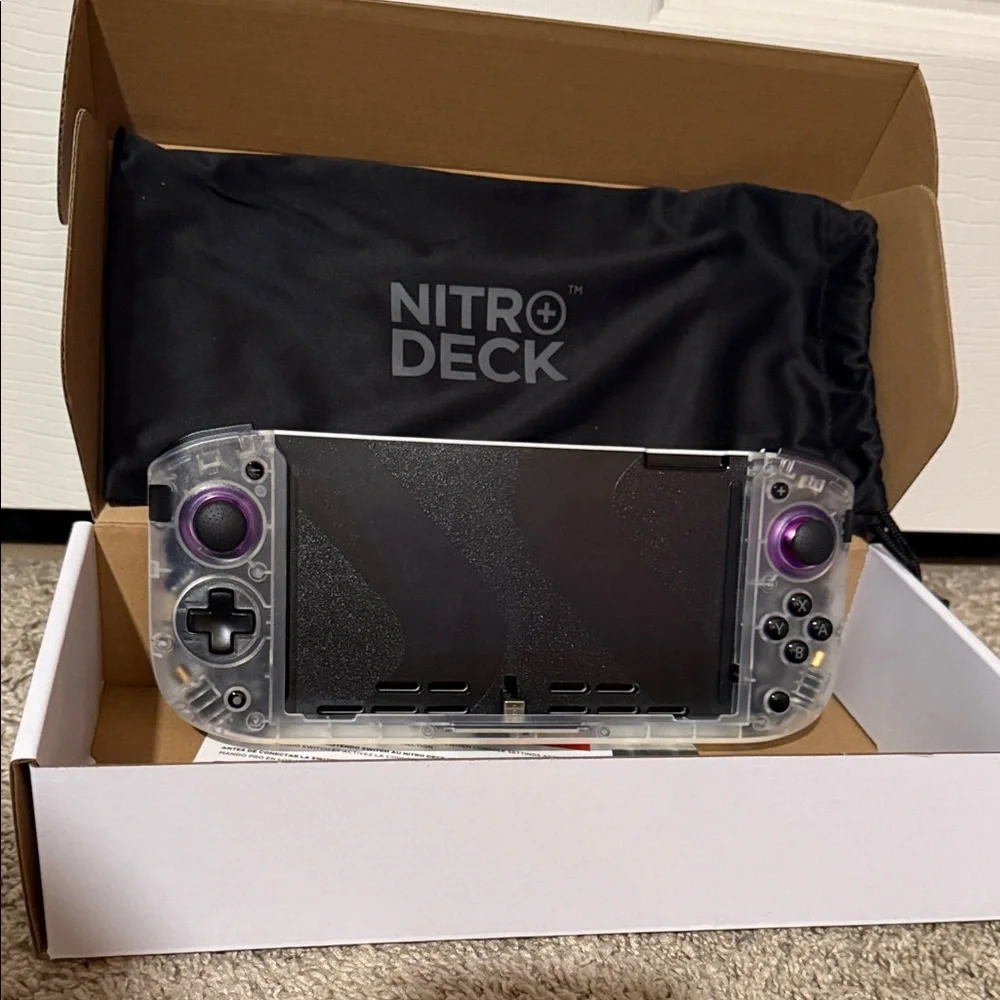 Nitro Deck Transparent White Handheld Console For Nintendo Switch